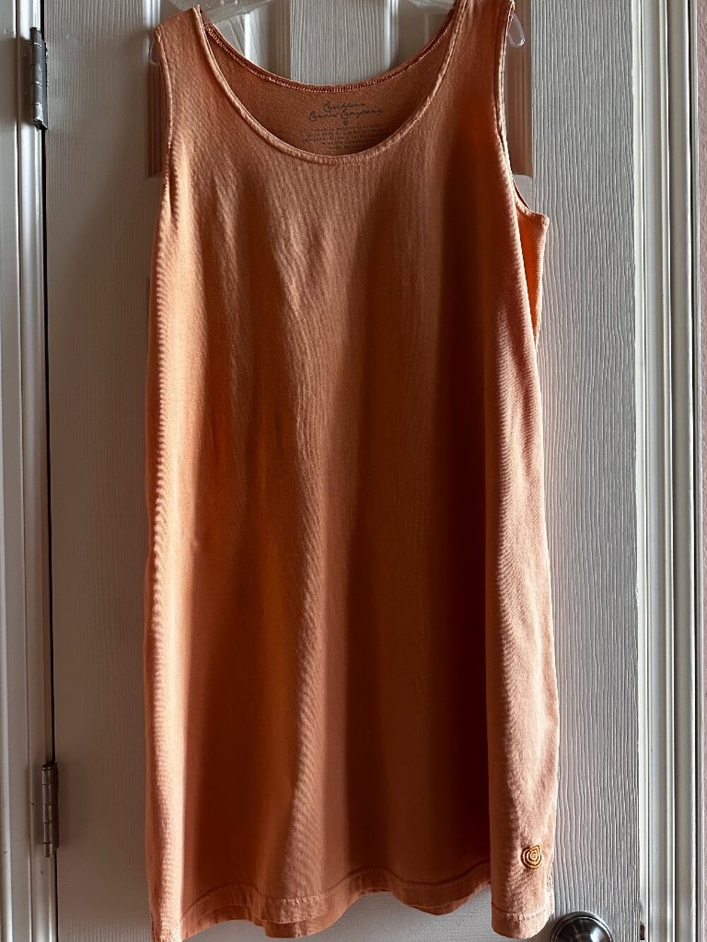 Caribbean Casual Company Womens Size S Peach Sleeveless Dress 100% Cotton